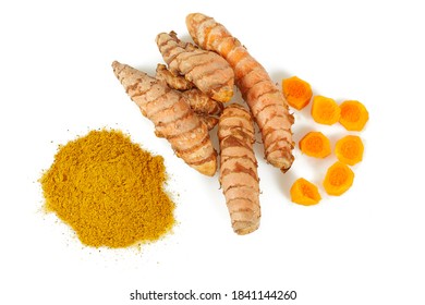 Tumeric Root Isolated On White Background