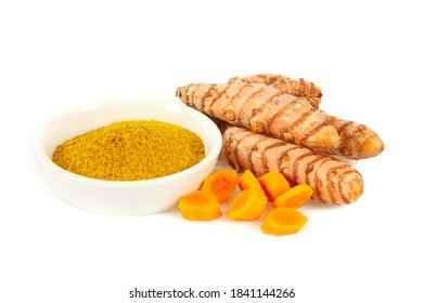 Tumeric Root Isolated On White Background