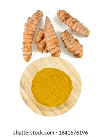 Tumeric Root Isolated On White Background