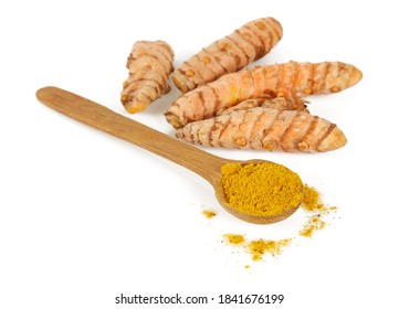 Tumeric Root Isolated On White Background