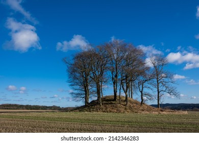 Tumulus In Danish Agricultural Landscape