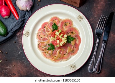 Tuna Carpaccio On A Plate