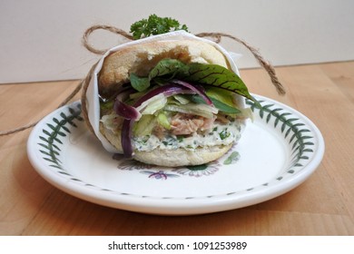 Tuna English Muffin Sandwich With Cream Cheese