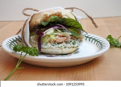 Tuna English Muffin Sandwich With Cream Cheese