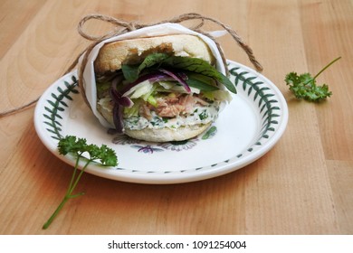 Tuna English Muffin Sandwich With Cream Cheese