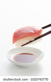 Tuna Nigiri Sushi And Soy Sauce