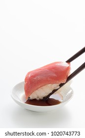 Tuna Nigiri Sushi And Soy Sauce