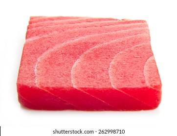 Tuna Sashimi Isolated On White Background