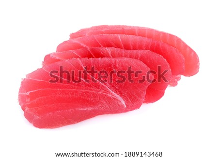 tuna sashimi, raw tuna fish isolated on white background