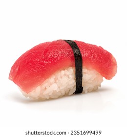 Tuna sushi nigiri isolated on white background