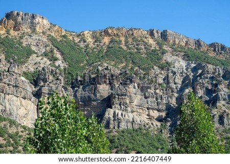 Tunceli Kutuderesi locality Different rock formations on the edge of Pulumur Stream Stok fotoğraf © 