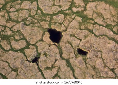 Tundra Landscape In Summer, Taymyr Peninsula, Aerial View
