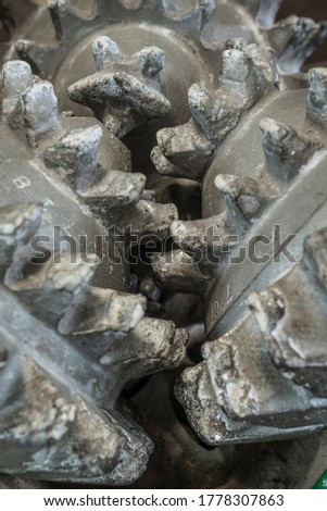 tungsten carbide inserts  of an old mining bore unit