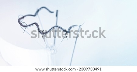 Tungsten filament in a light bulb extremely close-up