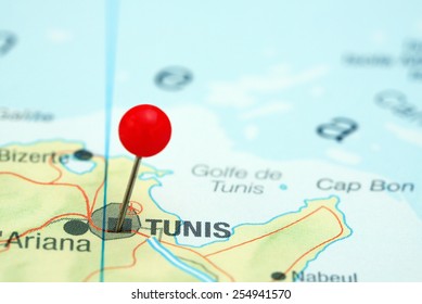 Tunis Pinned On A Map Of Europe
