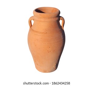Tunisian clay amphora. Isolated with clipping path. - Shutterstock ID 1862434258