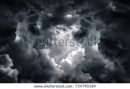 Tunnel in the Dark and Dramatic Clouds