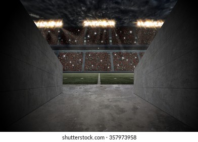 Tunnel To A Football Stadium.