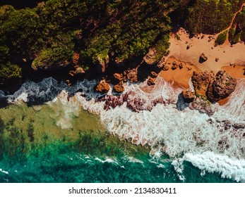 Tunnel Guajataca In The Coast Of Puerto Rico, Isabela Beach Top Down