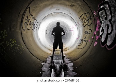 Tunnel Silhouette - Powered by Shutterstock