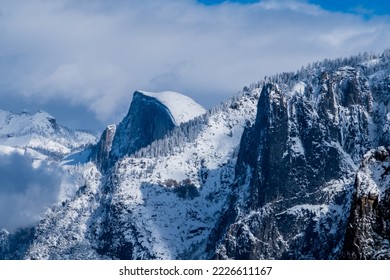 The tunnel View vista point at Yosemite National Park  with snow in California's Yosemite National Park, USA, California, - Shutterstock ID 2226611167