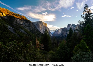 Tunnel View From Wawona Road At Yosemite National Park.