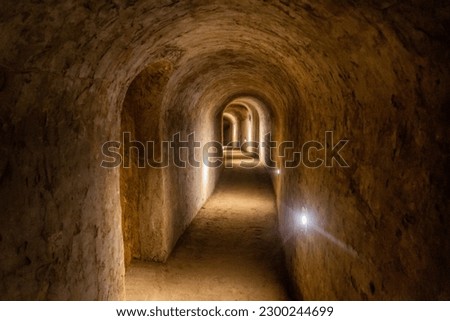 Tunnel of Zhangbi underground castle in Zhangbicun village, China