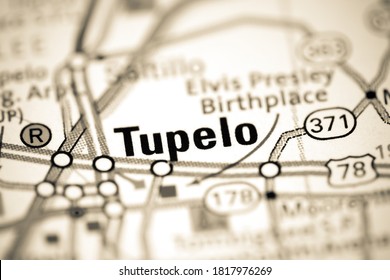 Tupelo. Mississippi. USA On A Map