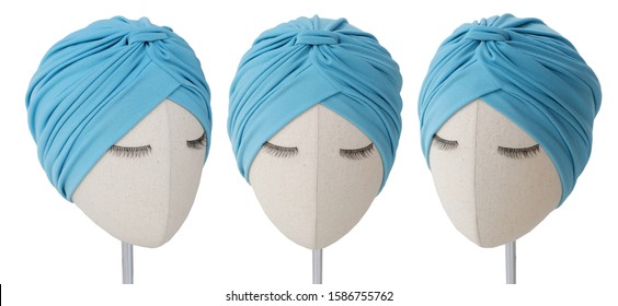 Turban hat with arabic hat style on mannequin head with hair accessories isolated headpiece. This turban fashion is very elegance, stylish, and modern. Indian hat with beautiful and casual design. - Powered by Shutterstock