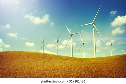 Turbine Green Energy Electricity Technology Concept