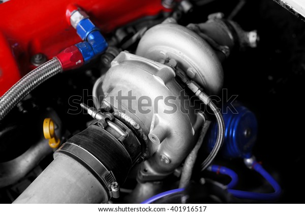 Turbo charger kit on car\
engine