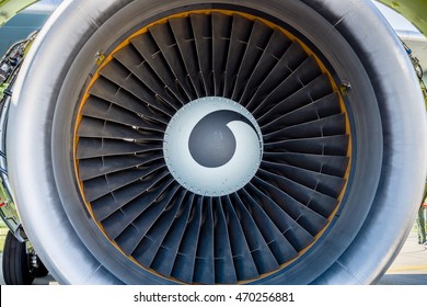 Turbofan Jet Engine Close Up.