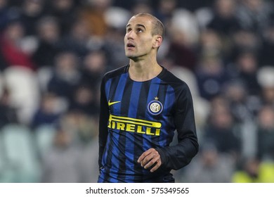 Turin, Italy. 05 Jenuary 2017. Campionato Italiano Di SerieA, Juventus Vs Inter 1-0. Rodrigo Palacio, Inter.