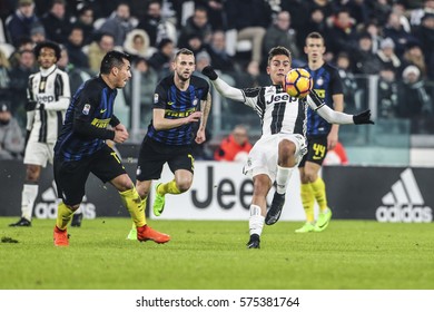 Turin, Italy. 05 Jenuary 2017. Campionato Italiano di SerieA, Juventus vs Inter 1-0. Paulo Dybala, Juventus.