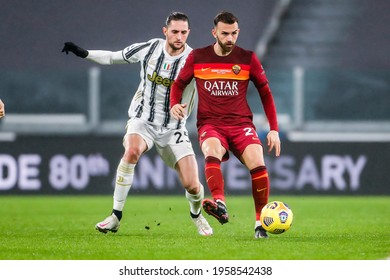 Turin, Italy. 06 February 2021. Italian SerieA Football Championship. Juventus VS Roma 2-0. Borja Mayoral, Roma.