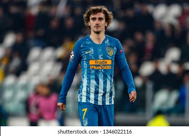 Turin, Italy. 12 March 2019. Uefa Champions League, Juventus Vs Atletico Madrid 3-0. Antoine Griezmann, Atletico Madrid.