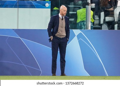 Turin, Italy. 16 April 2019. UEFA Champions League, Juventus Vs Ajax 1-2. Erik Ten Hag, Manager Ajax.