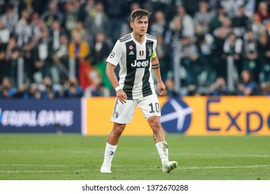 Turin, Italy. 16 April 2019. UEFA Champions League, Juventus vs Ajax 1-2. Paulo Dybala, Juventus.