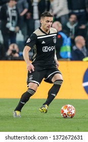 Turin, Italy. 16 April 2019. UEFA Champions League, Juventus Vs Ajax 1-2. Dusan Tadic, Ajax.