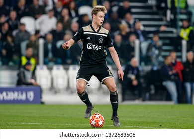 Turin, Italy. 16 April 2019. UEFA Champions League, Juventus Vs Ajax 1-2. Frenkie De Jong, Ajax.