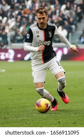 Turin, Italy. 16/02/2020. Italian Serie A Soccer Championship. Juventus Vs Brescia 2-0. Aaron Ramsey, Juventus.