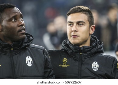 Turin, Italy, 2 November 2016. UEFA Champions League, Juventus vs Lyon 1-1.
Kwadwo Asamoah e Paulo Dybala, Juventus