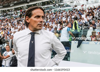 Turin, Italy. 25 August 2018. Campionato Italiano Di SerieA, Juventus Vs Lazio 2-0. Simone Inzaghi, Coach Lazio. 