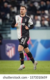 Turin, Italy. 26 November 2019. UEFA Champions League, Juventus Vs Atletico Madrid 1-0. Aaron Ramsey, Juventus.