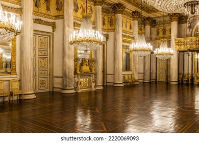Turin, Italy - Circa January 2022: romantic old ballroom interior in Royal Palace, 1842 - Shutterstock ID 2220069093