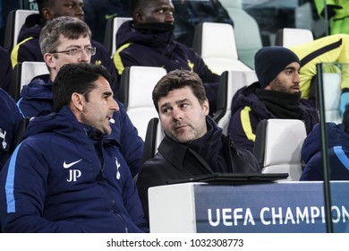 Turin, Italy. February 13, 2018. UEFA Champions League, Juventus - Tottenham 2-2. Mauricio Pochettino, Coach Tottenham.