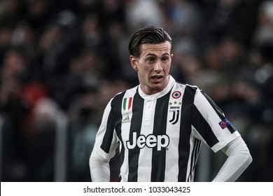 Turin, Italy. February 13, 2018. UEFA Champions League, Juventus - Tottenham 2-2. Federico Bernardeschi, Juventus.