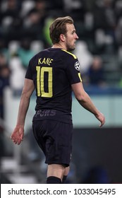 Turin, Italy. February 13, 2018. UEFA Champions League, Juventus - Tottenham 2-2. Harry Kane, Tottenham.