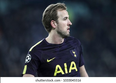 Turin, Italy. February 13, 2018. UEFA Champions League, Juventus - Tottenham 2-2. Harry Kane, Tottenham.