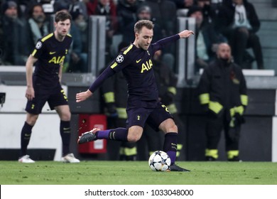 Turin, Italy. February 13, 2018. UEFA Champions League, Juventus - Tottenham 2-2. Christian Eriksen, Tottenham.